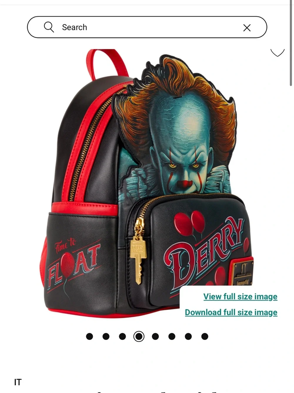 Loungefly IT Derby NEW Backpack Purse Bag Retails $109 Pennywise Baloons